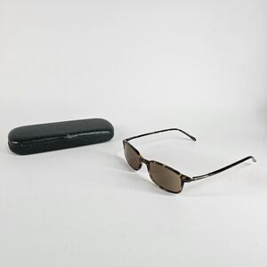 Vtg 90s ROMCO Tortoise Eyeglasses Frames Brown Boack Rectangular Slim Sleek